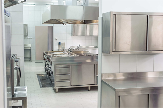Clean commercial kitchen
